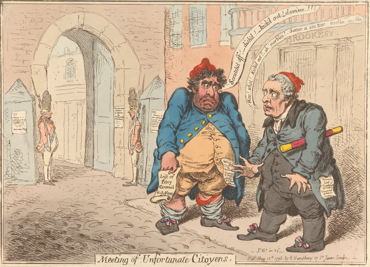 Réunion de citoyens malheureux. « Consternation de deux patriotes disgraciés » - James Gillray