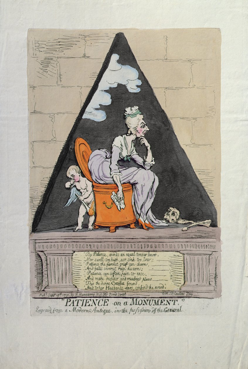 Patience sur un monument, publié par Hannah Humphrey en 1791 - James Gillray