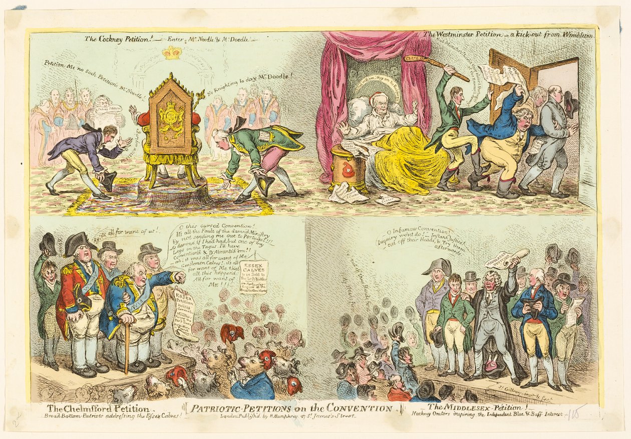 Pétitions patriotiques à la Convention - James Gillray