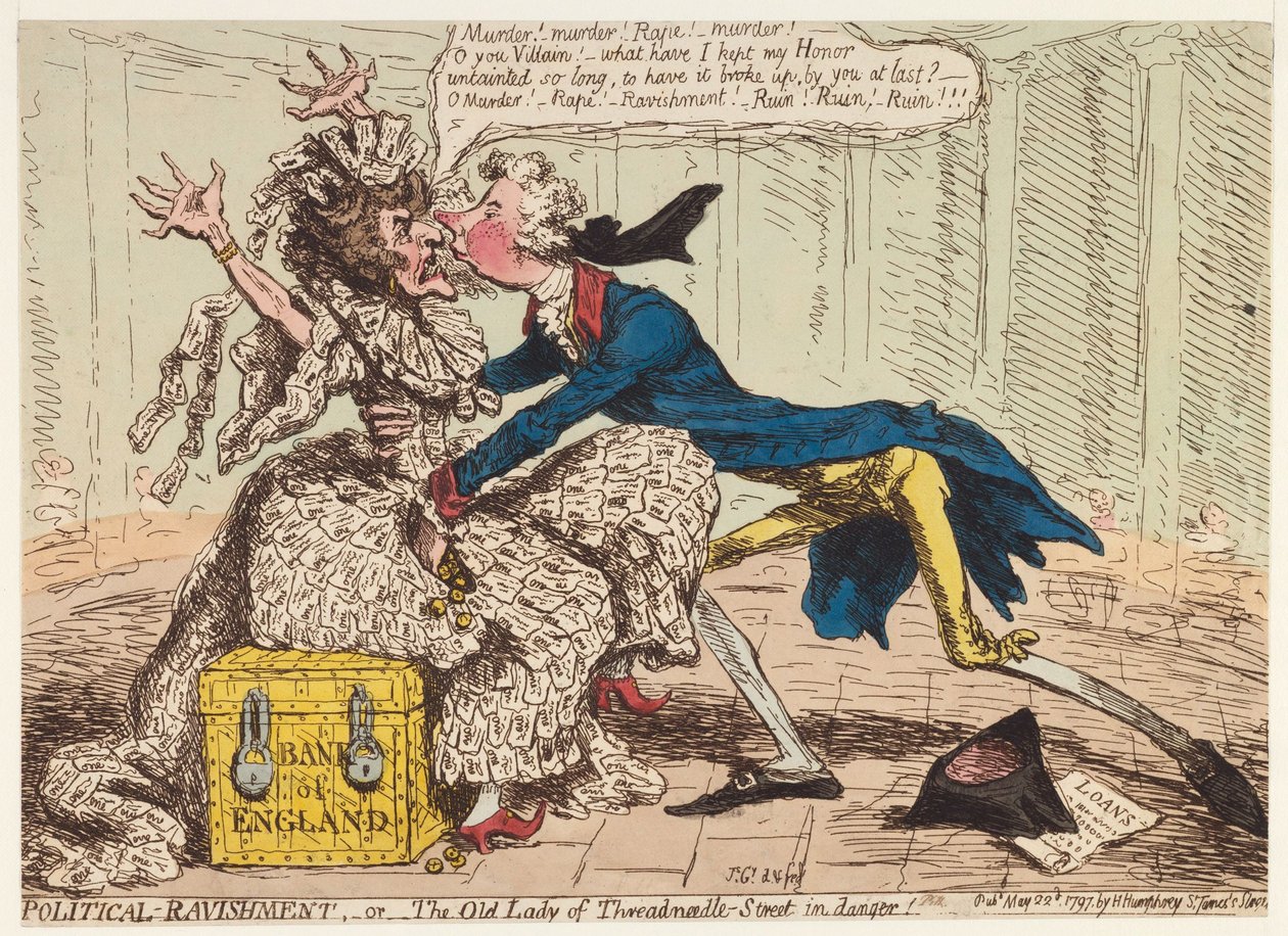 Ravissement politique, ou la vieille dame de Threadneedle Street en danger!, 1797 - James Gillray