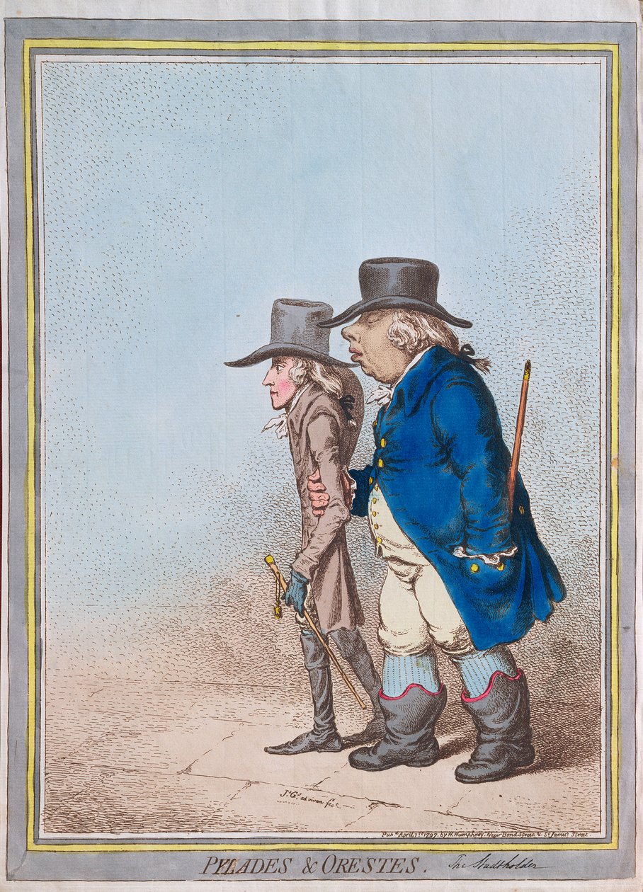 Pylade et Oreste, publié par Hannah Humphrey, 1797 - James Gillray
