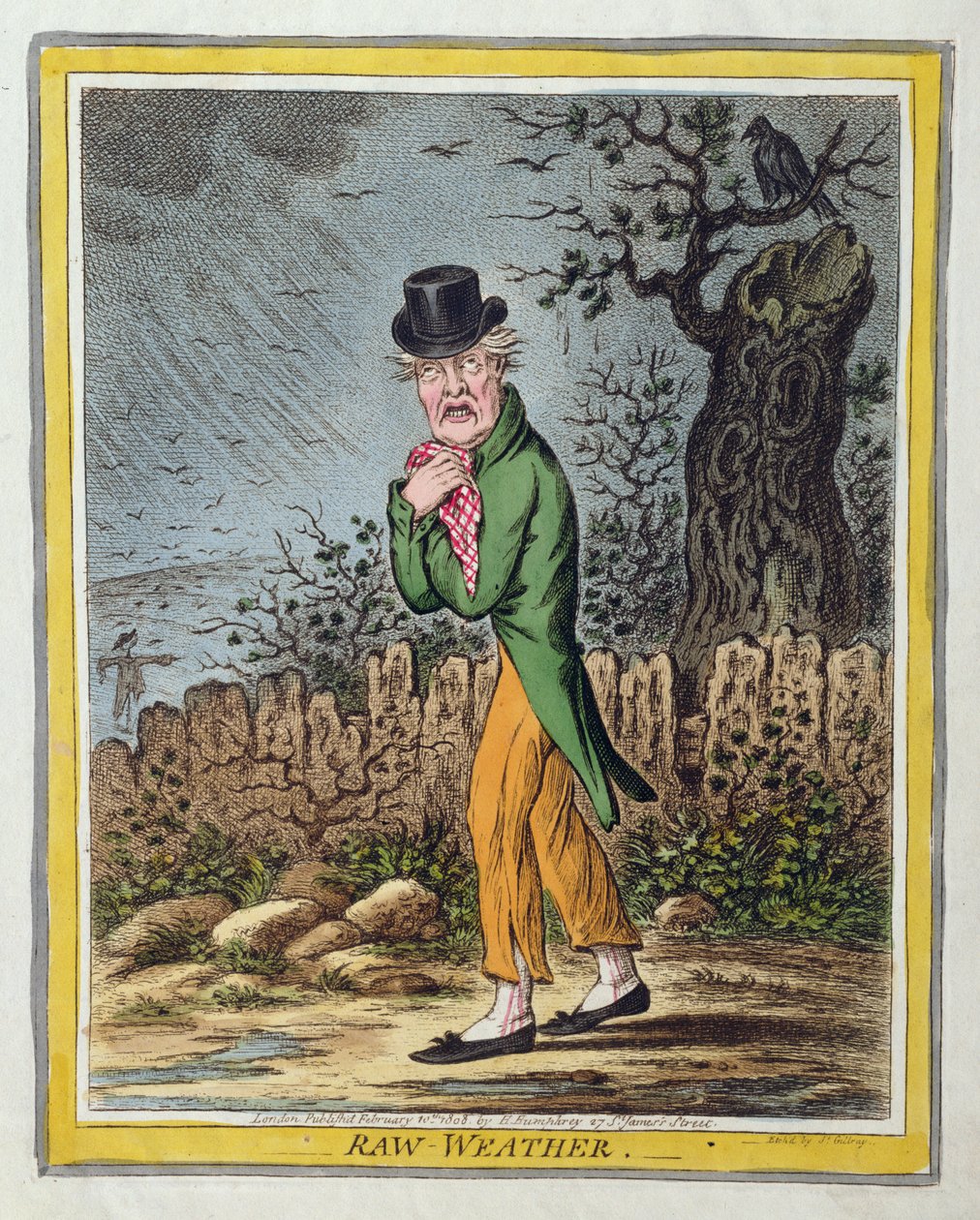 Temps maussade, publié par Hannah Humphrey en 1808 (gravure à l