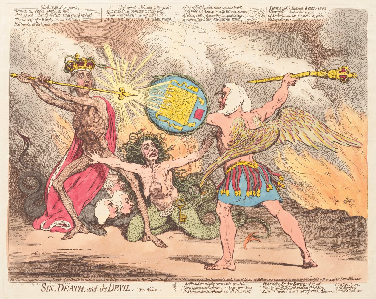 Péché, Mort et Diable, voir Milton - James Gillray