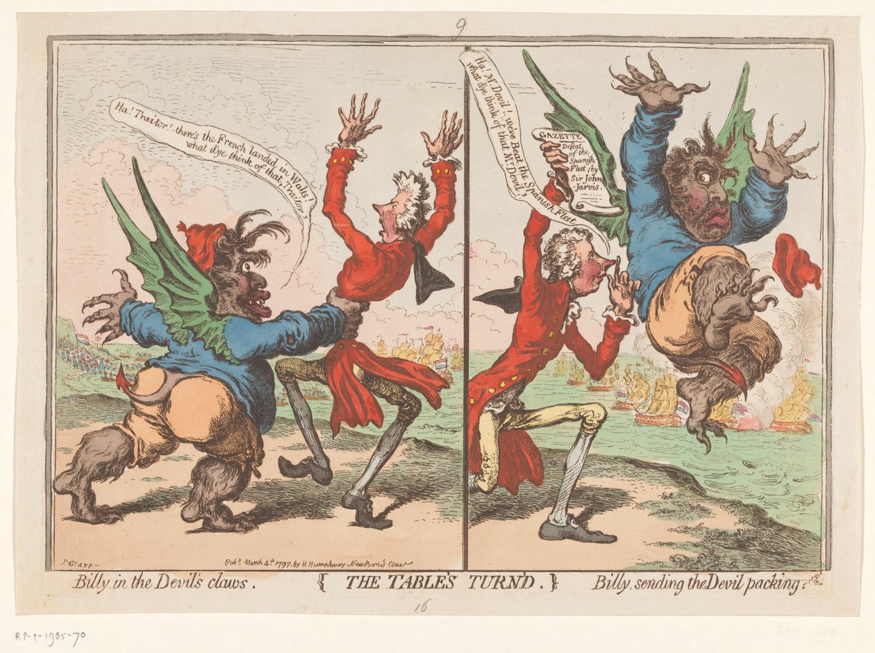 Caricature de William Pitt et Charles Fox, 1797 - James Gillray