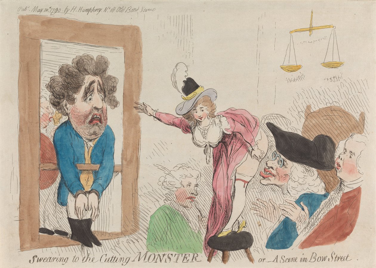 Serment devant le « monstre tranchant » ou – Une scène à Bow Street - James Gillray