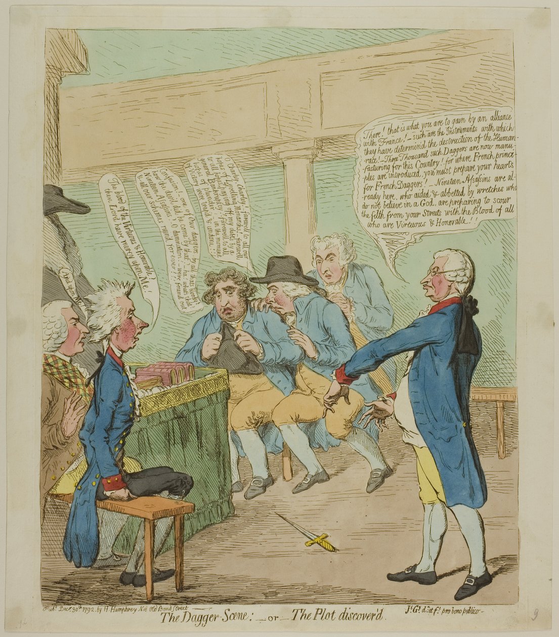 La scène du poignard - James Gillray