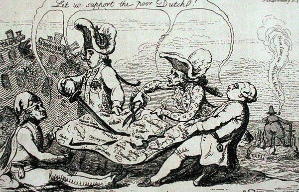 Les divisions hollandaises, publié par S.W. Fores en 1787 - James Gillray