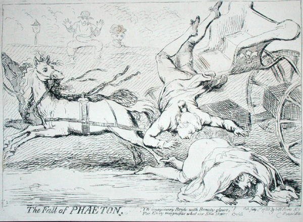 La Chute de Phaéton, publié par S.W. Fores en 1788 - James Gillray