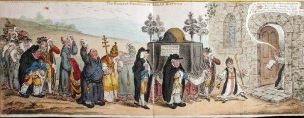 Le cortège funèbre de Broad-Bottom - James Gillray