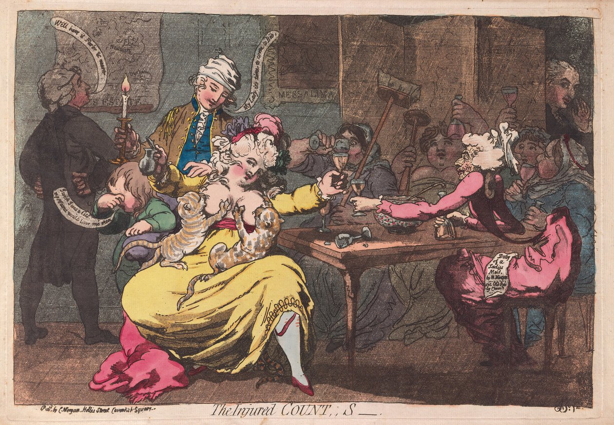 Le comte blessé, publié en 1786 - James Gillray