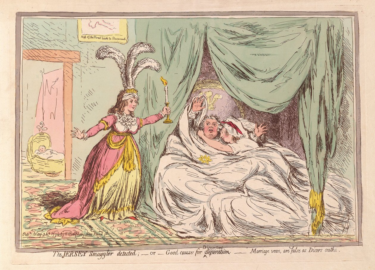 Le contrebandier de Jersey détecté, ou bonne cause de séparation, les vœux de mariage sont faux comme les serments des dés - James Gillray