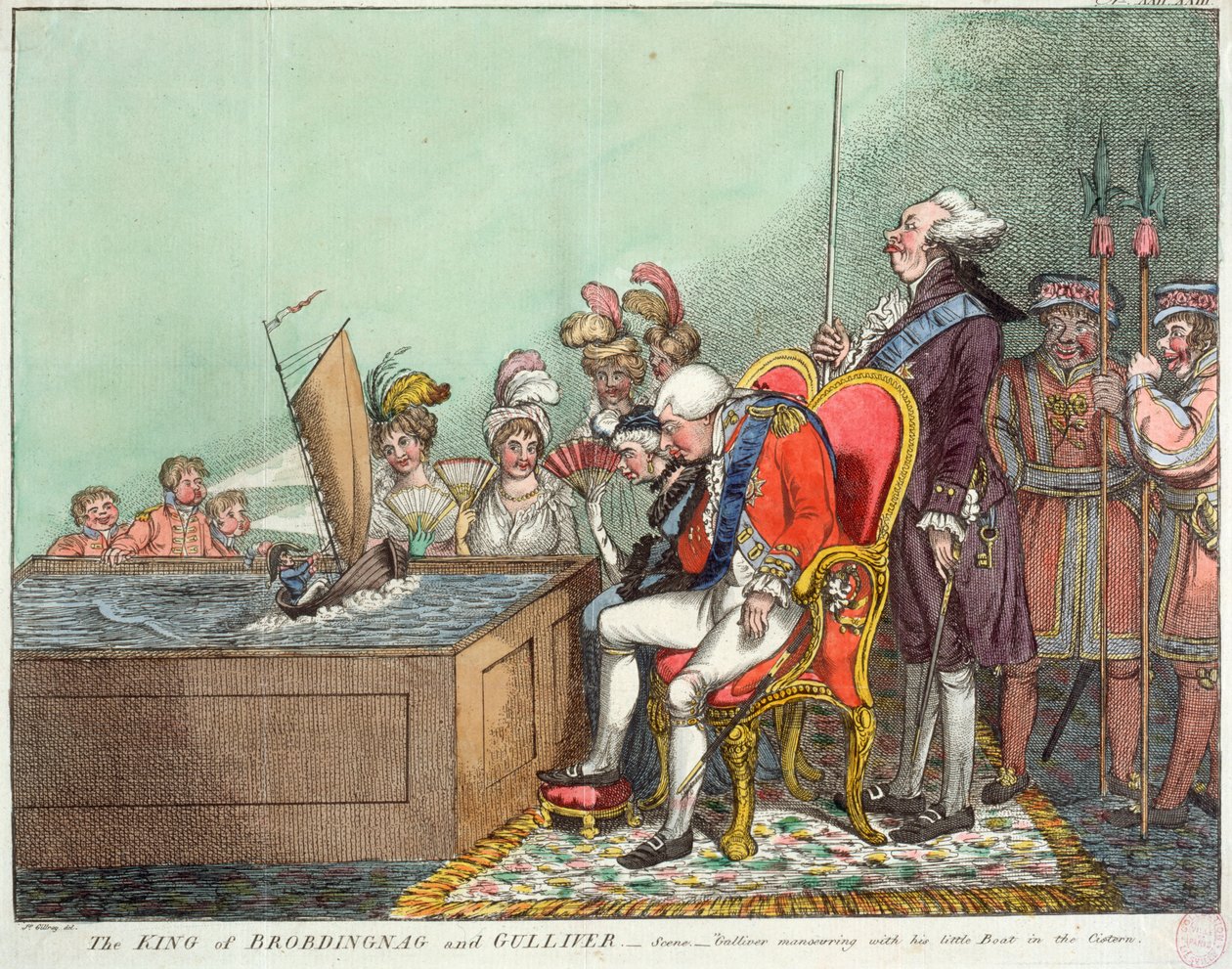 Le roi de Brobdingnag et Gulliver, après 1804 (gravure) - James Gillray