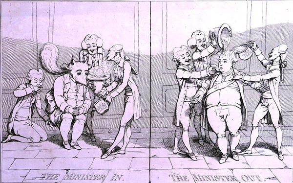 Le ministre en - Le ministre dehors - James Gillray