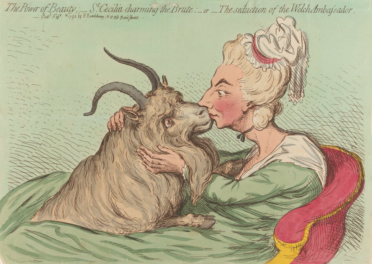 Le pouvoir de la beauté; - Sainte Cécile charmant la bête; - ou - La séduction de l