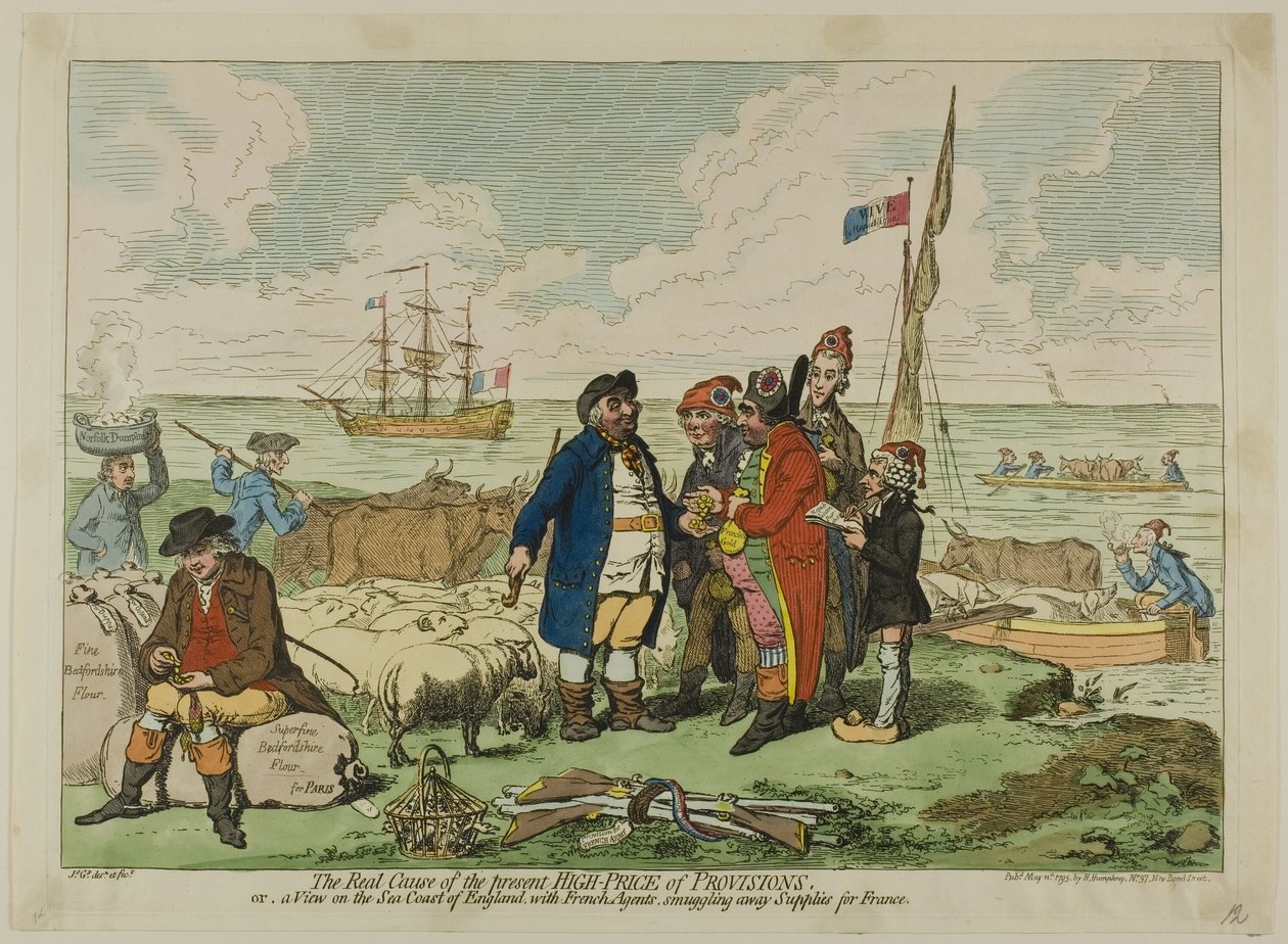 La véritable cause du prix élevé actuel des provisions - James Gillray
