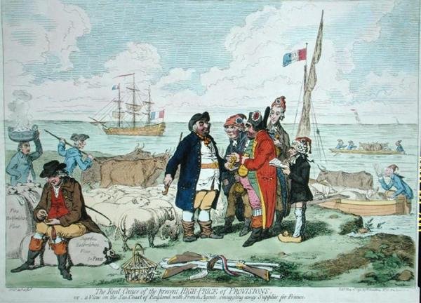 La véritable cause du prix élevé actuel des provisions, publié par Hannah Humphrey en 1795 - James Gillray