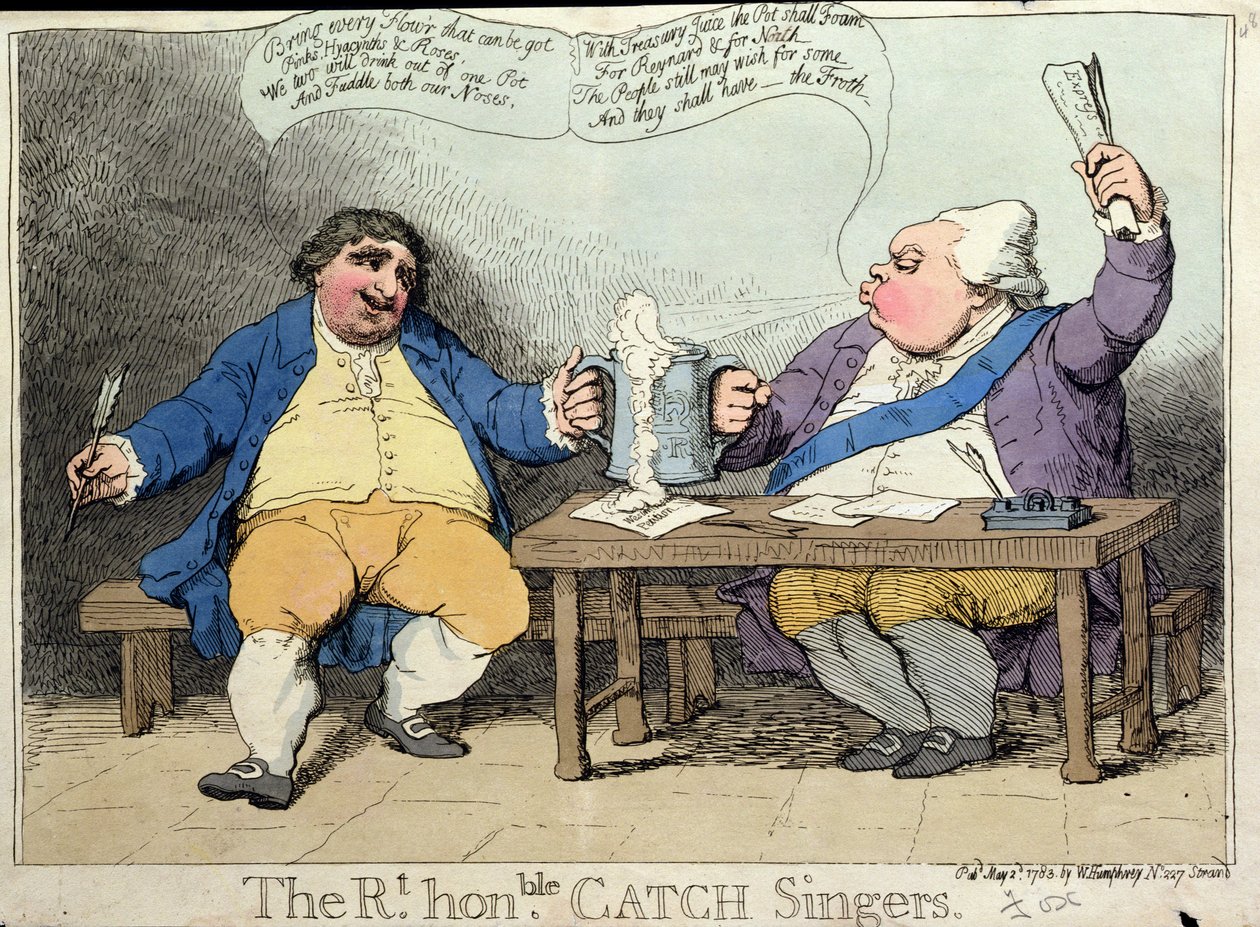 Les chanteurs de Catch, publié par William Humphrey en 1783 - James Gillray