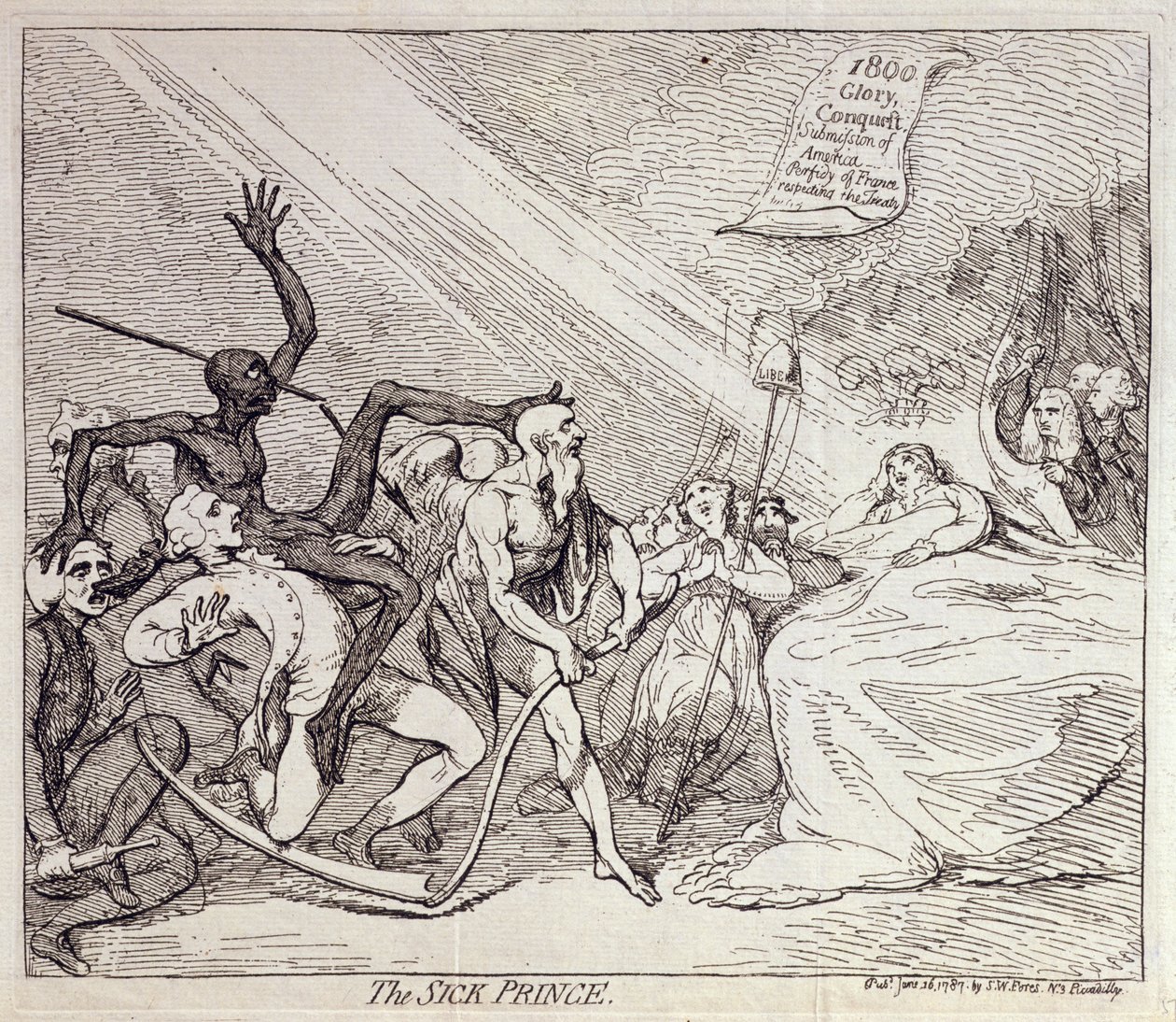 Le Prince Malade, publié par S.W. Fores en 1787 - James Gillray