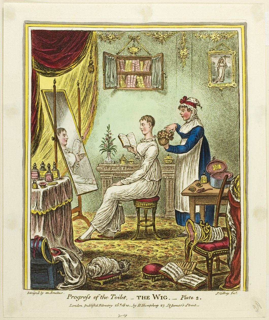 La perruque, deuxième planche du Progrès de la toilette - James Gillray