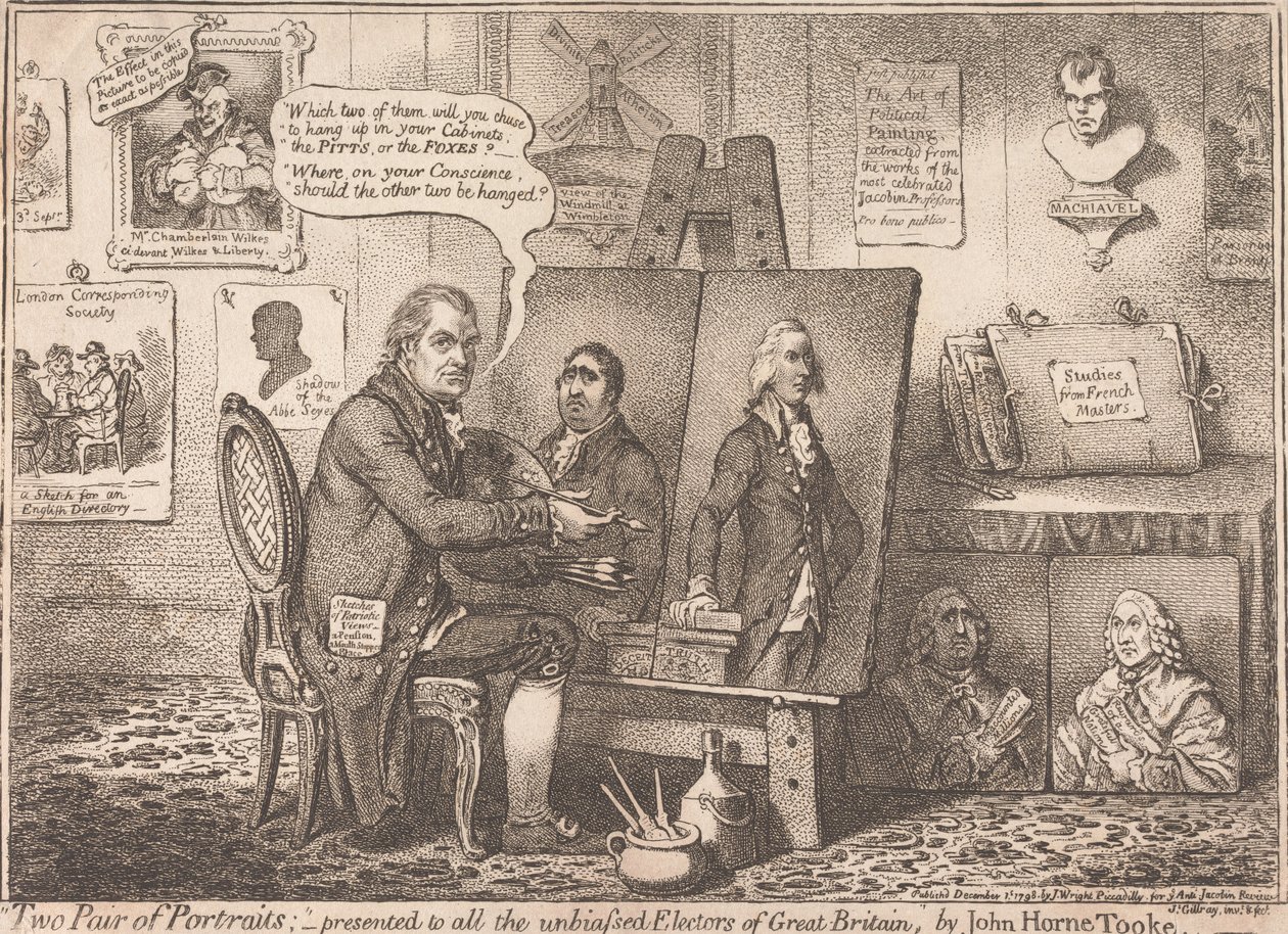 « Deux paires de portraits » ; dédié à tous les électeurs impartiaux de Grande-Bretagne - James Gillray