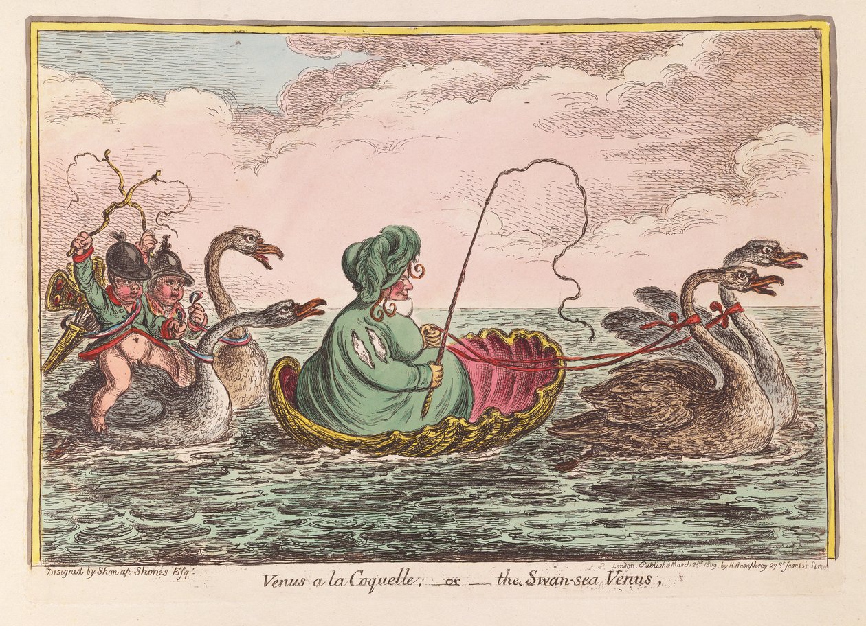 Vénus à la Coquelle ; ou la Vénus de Swan-sea, pub. 1809 - James Gillray