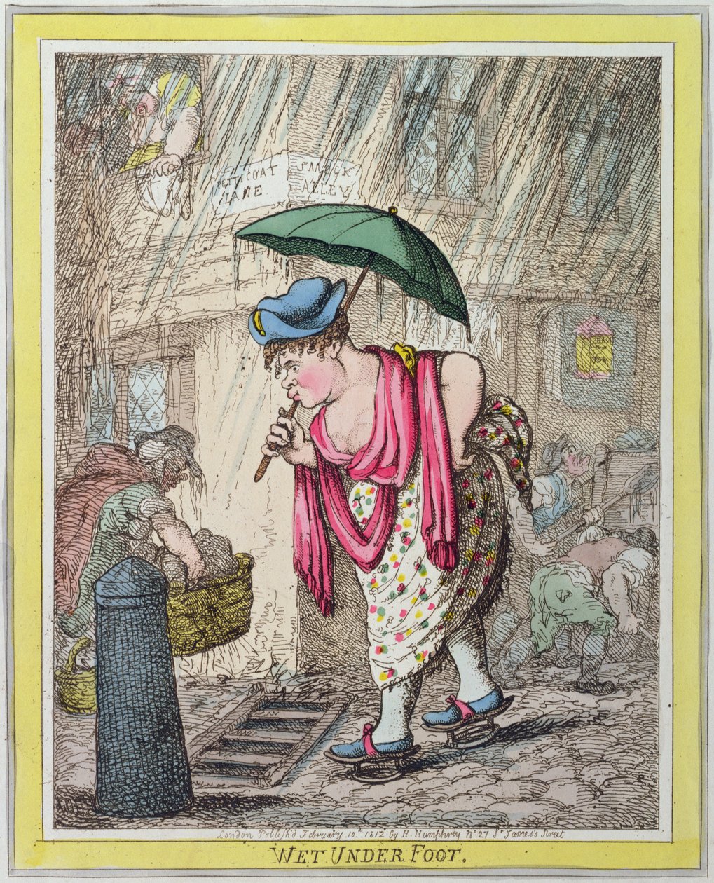 Pieds mouillés, publié par Hannah Humphrey en 1812 - James Gillray