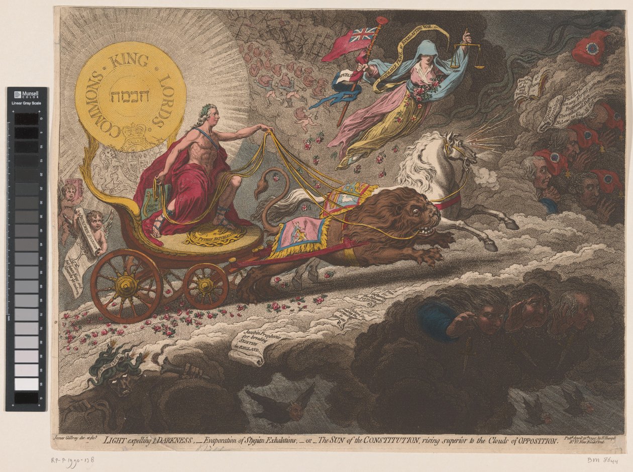 William Pitt chasse les forces obscures, 1795 - James Gillray