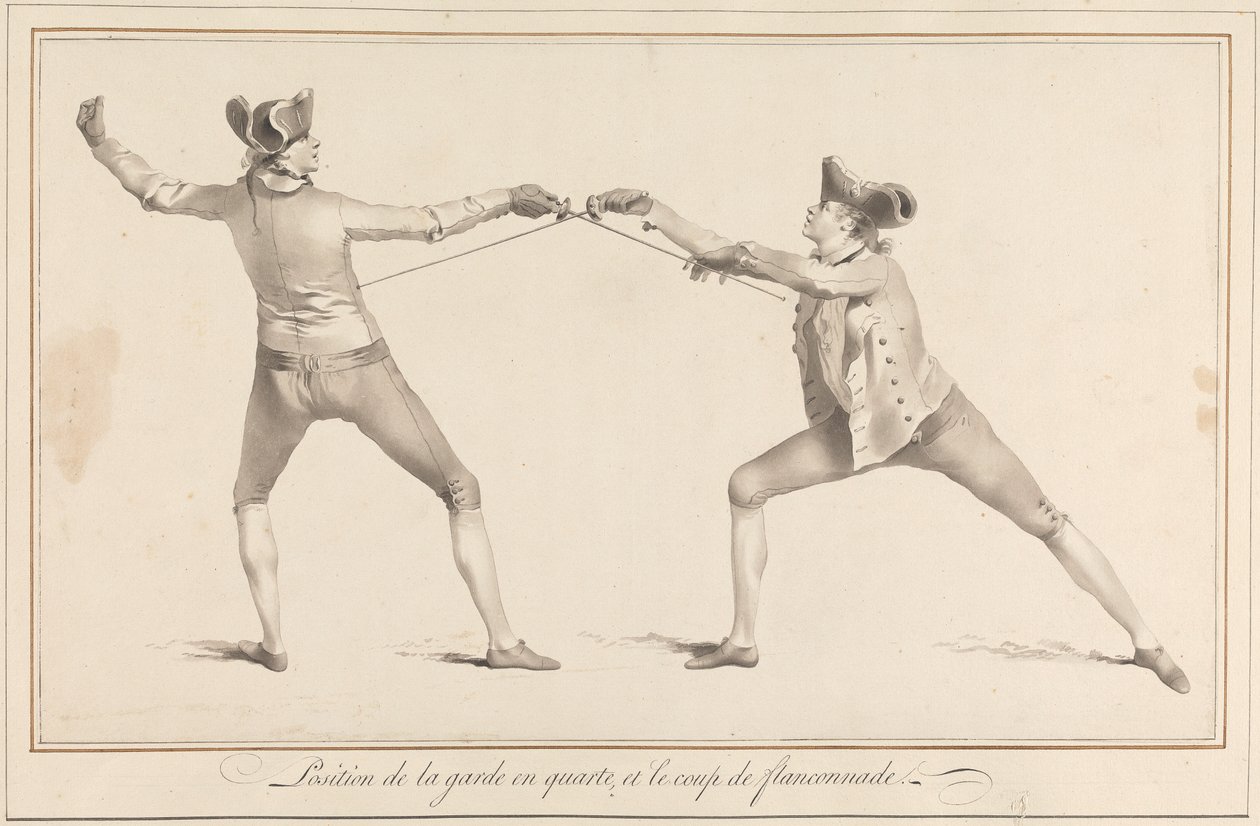 Position de la garde en quarte, et le coup de flanconnade - James Gwin