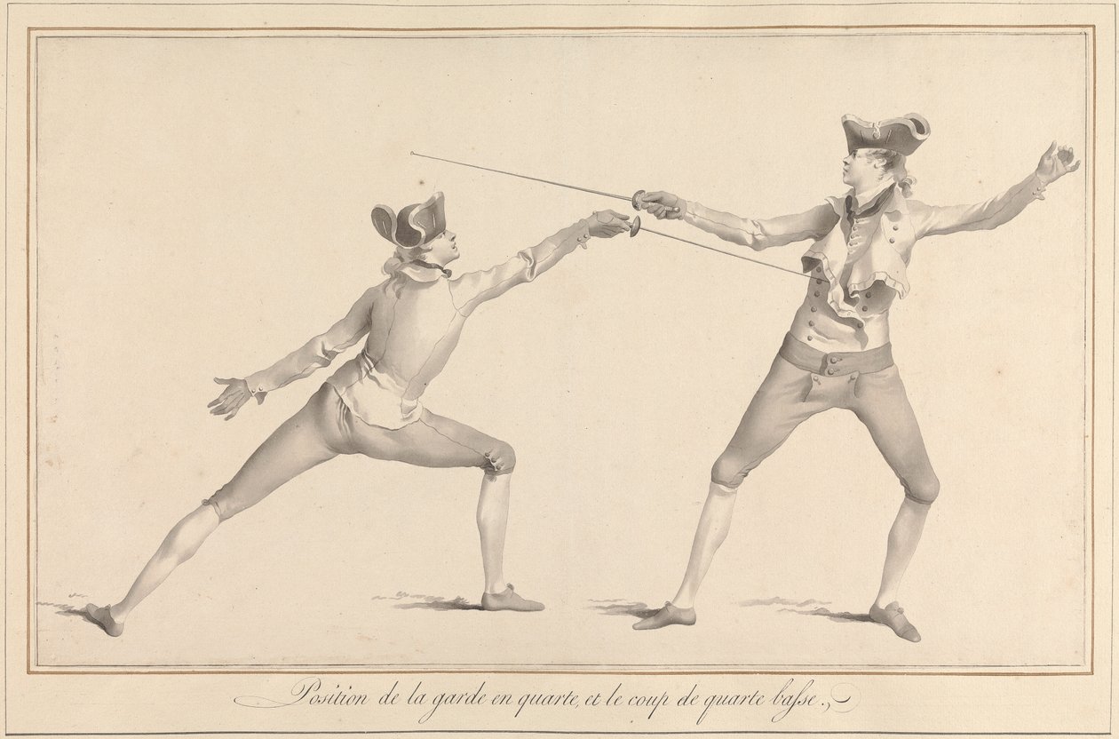 Position de la garde en quarte, et le coup de quarte basse - James Gwin