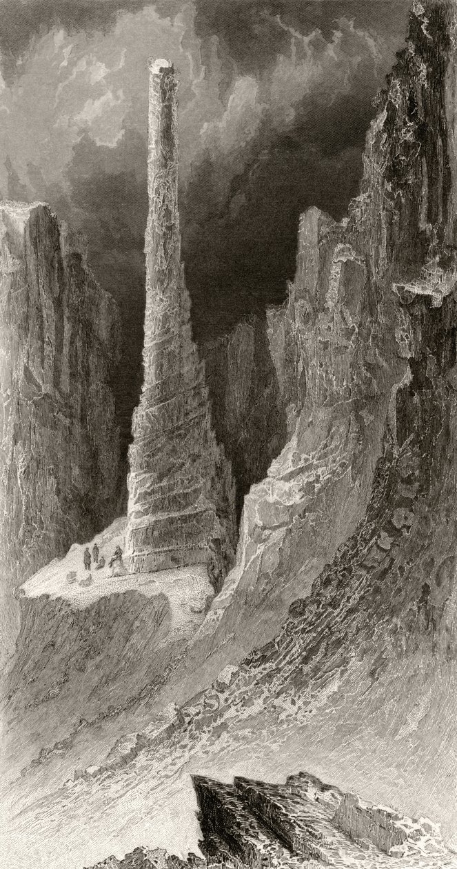 Monument de Tennyson, gravé par J. McGoffin, de 