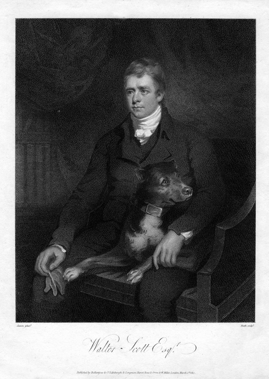 Sir Walter Scott, 1er baronnet, romancier historique et poète écossais prolifique, 1810 - James Heath