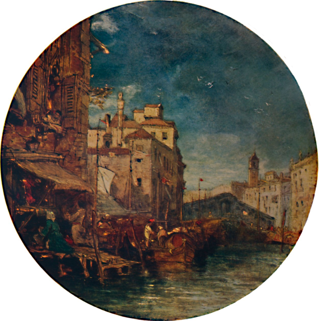 Vue sur le Grand Canal, Venise, avec le Rialto au loin, vers 1850 - James Holland