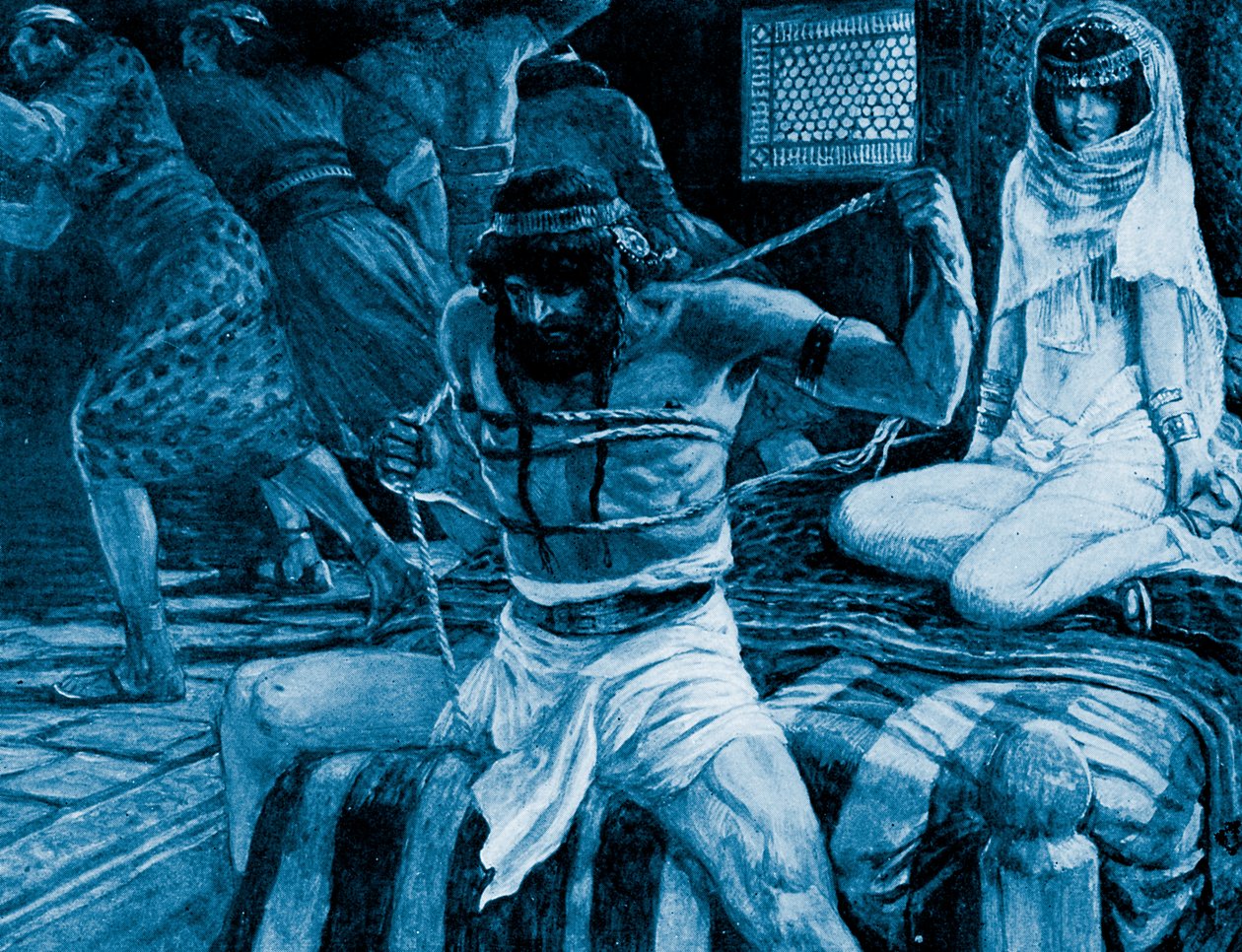 Samson brise ses cordes par J James Tissot - Bible - James Jacques Joseph (after) Tissot