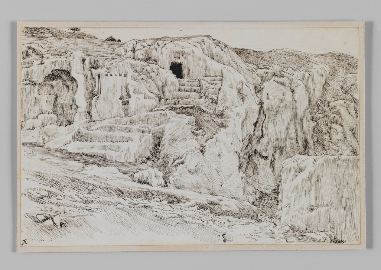 Tombes anciennes, Vallée de Hinnom, illustration de La Vie de Notre Seigneur Jésus-Christ - James Jacques Joseph Tissot