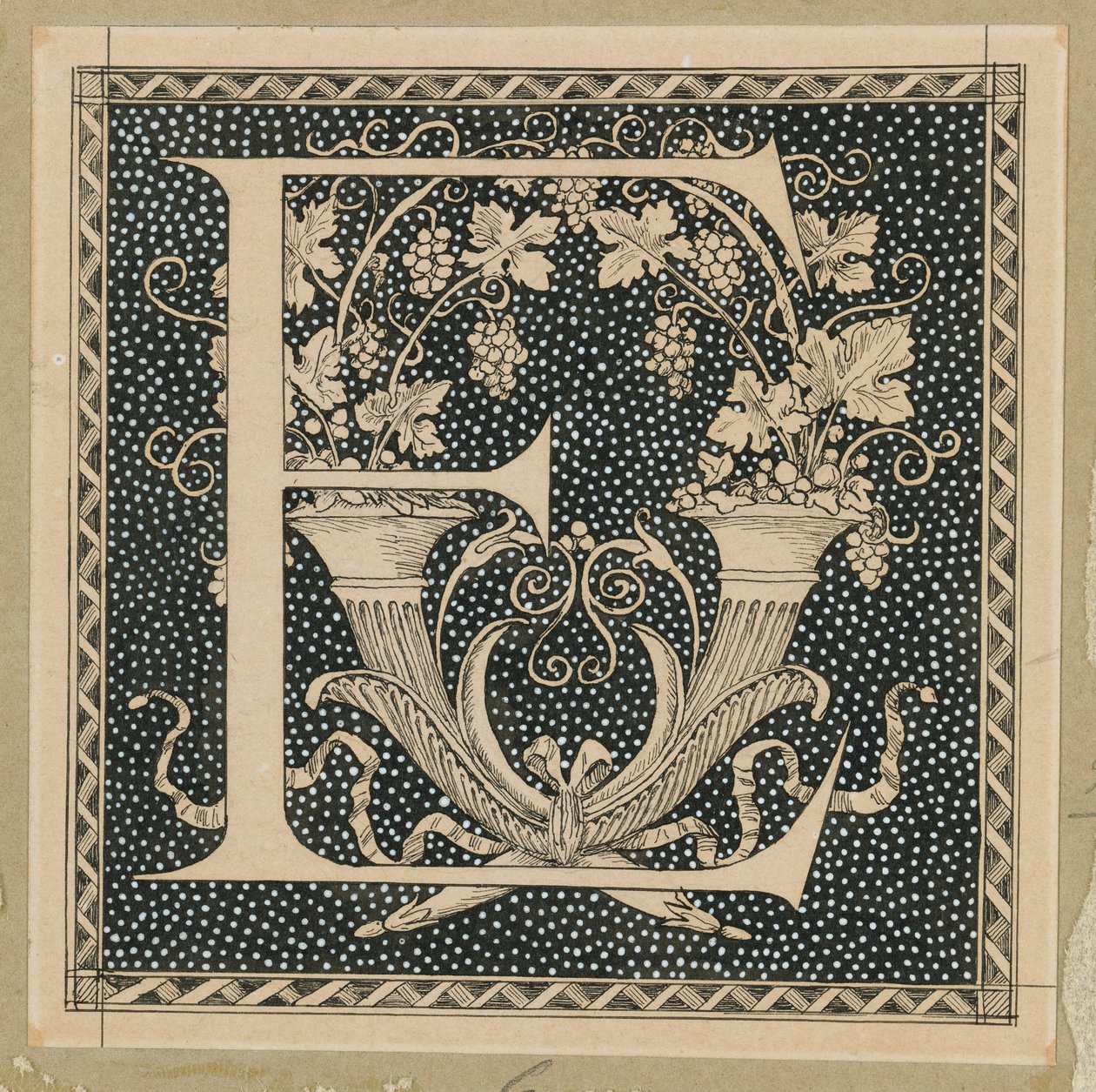 Lettre capitale E, illustration de La Vie de Notre Seigneur Jésus-Christ - James Jacques Joseph Tissot