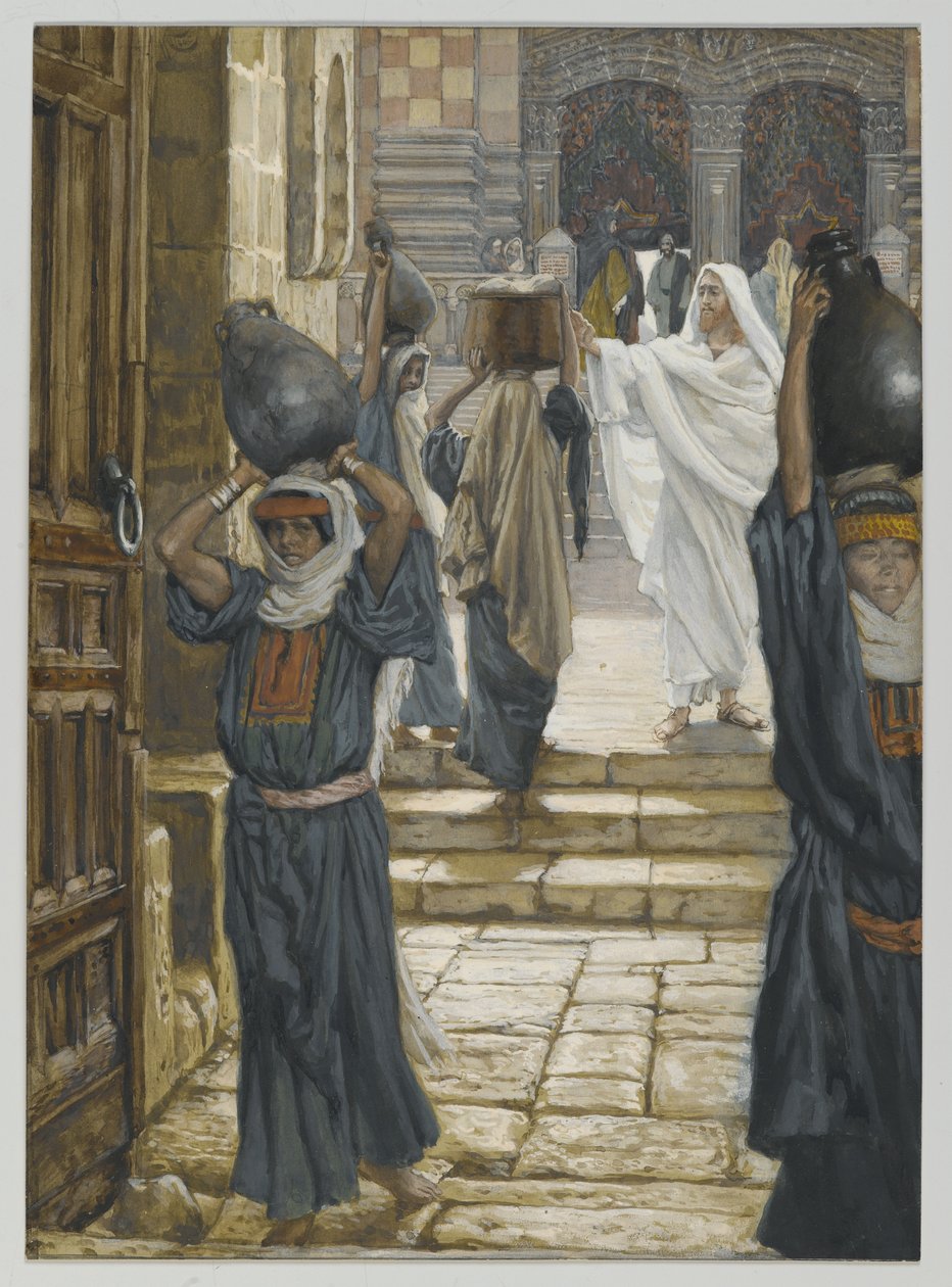 Jésus interdit le port de charges dans le parvis du temple, illustration de La Vie de Notre Seigneur Jésus-Christ, 1886-94 - James Jacques Joseph Tissot