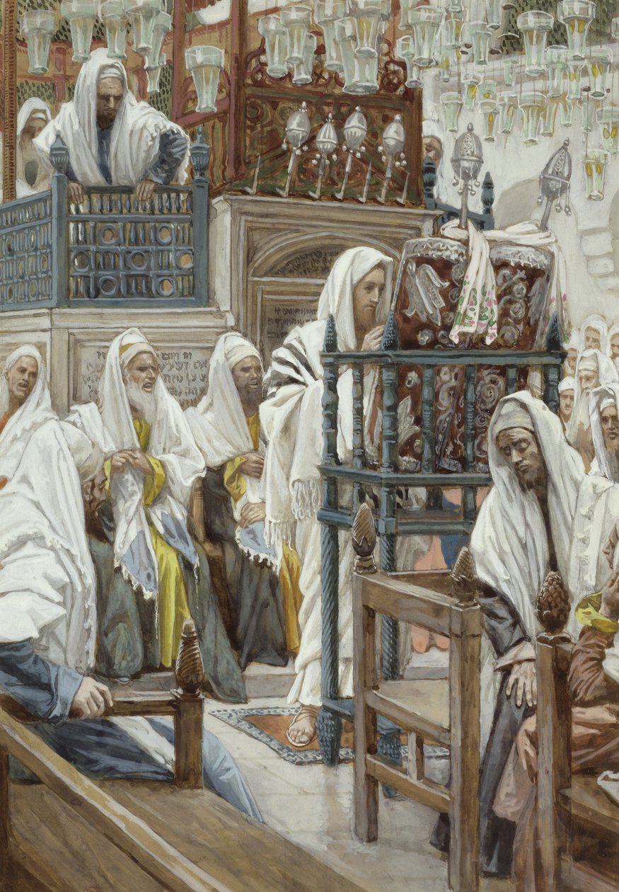 Jésus déroule le livre dans la synagogue, illustration pour La Vie du Christ, c.1886-96 - James Jacques Joseph Tissot