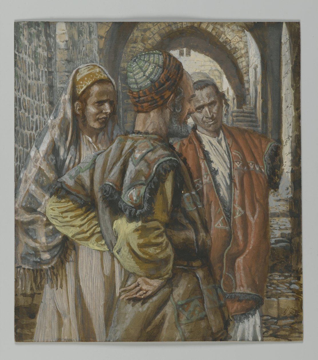 Simon de Cyrène et Ses Deux Fils Alexandre et Rufus, illustration de La Vie de Notre Seigneur Jésus-Christ, 1886-94 - James Jacques Joseph Tissot