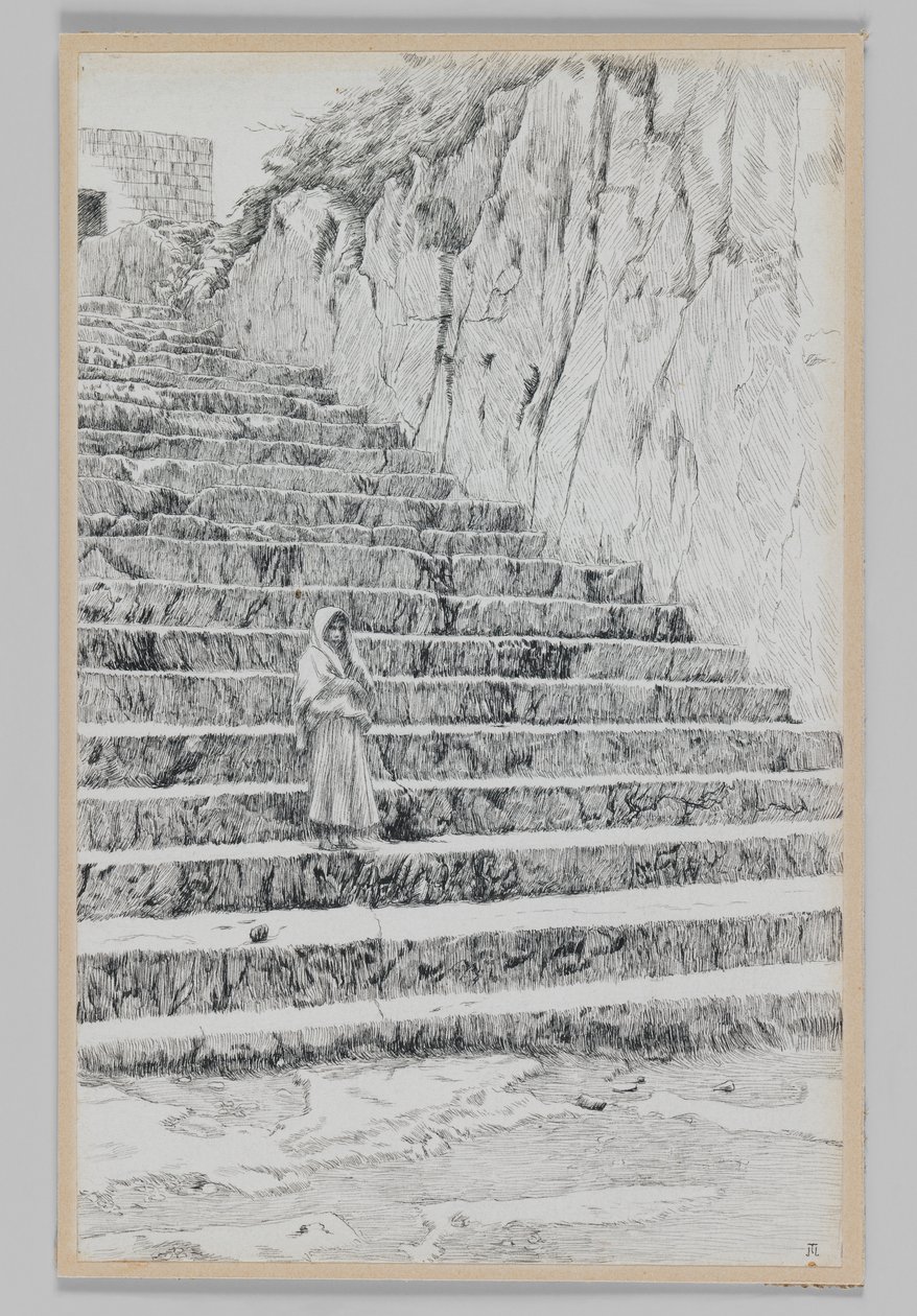 Marches menant aux Tombes des Prophètes, illustration de La Vie de Notre Seigneur Jésus-Christ - James Jacques Joseph Tissot
