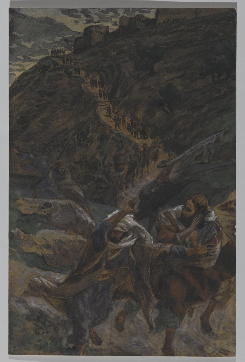 La fuite des apôtres, illustration de La Vie de Notre Seigneur Jésus-Christ, 1886-94 - James Jacques Joseph Tissot