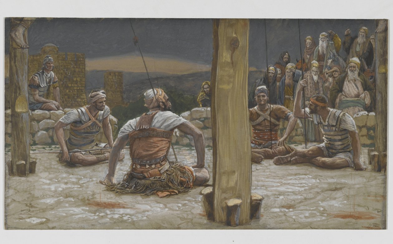 Les Quatre Gardes Assis et Le Regardant, illustration de La Vie de Notre Seigneur Jésus-Christ, 1886-94 - James Jacques Joseph Tissot
