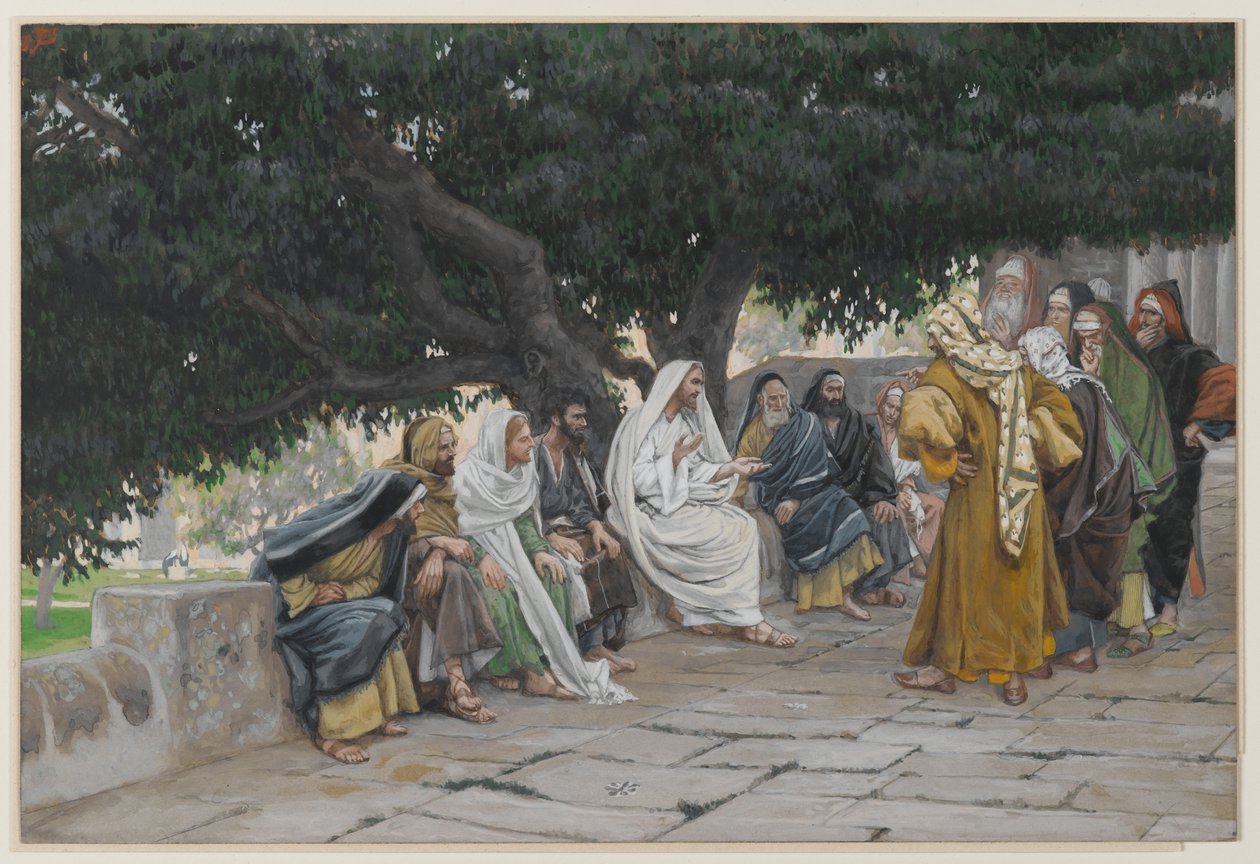 Les pharisiens et les sadducéens viennent tenter Jésus, illustration de La vie de notre Seigneur Jésus-Christ, 1886-94 - James Jacques Joseph Tissot