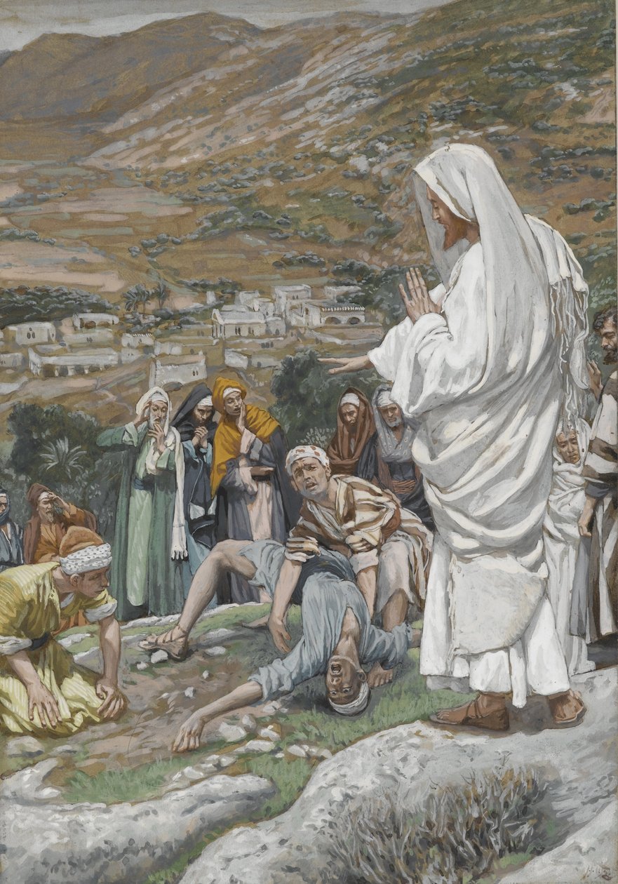Le garçon possédé au pied du mont Thabor, illustration de La Vie de Notre Seigneur Jésus-Christ, 1886-96 - James Jacques Joseph Tissot