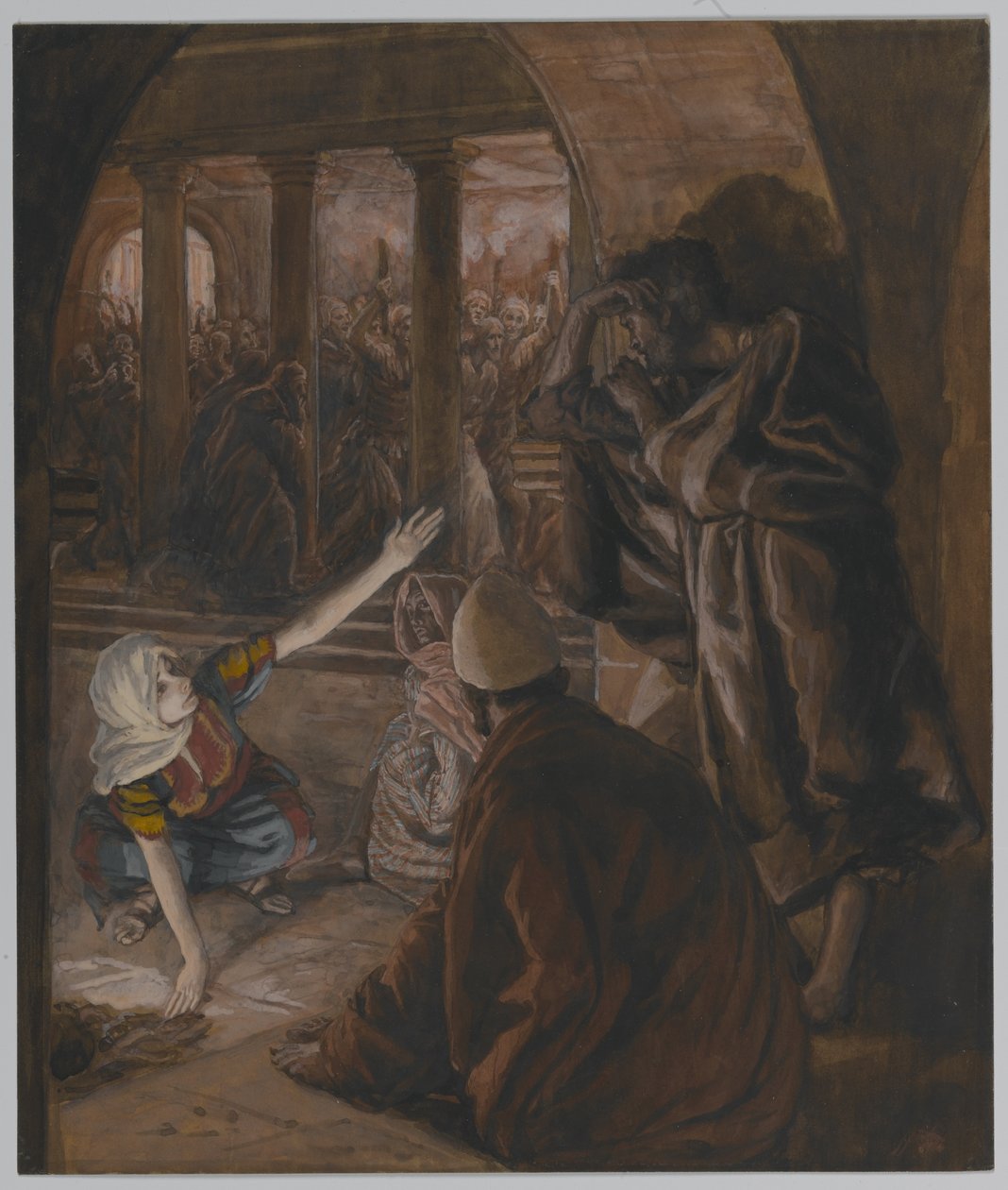 Le Troisième Dénie de Saint Pierre - Regard de Reproche de Jésus, illustration de La Vie de Notre Seigneur Jésus-Christ, 1886-94 - James Jacques Joseph Tissot