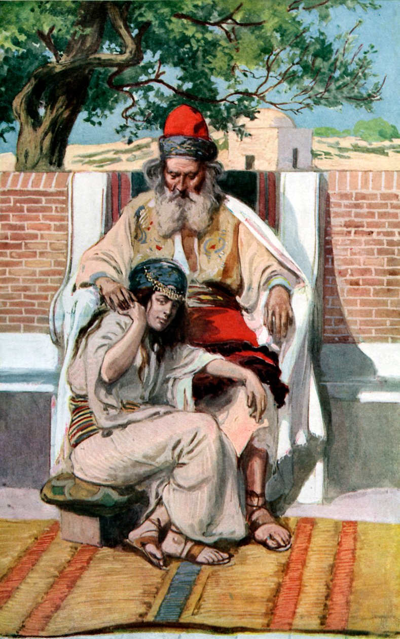 David et Abishag - Bible - James Jacques Joseph after Tissot