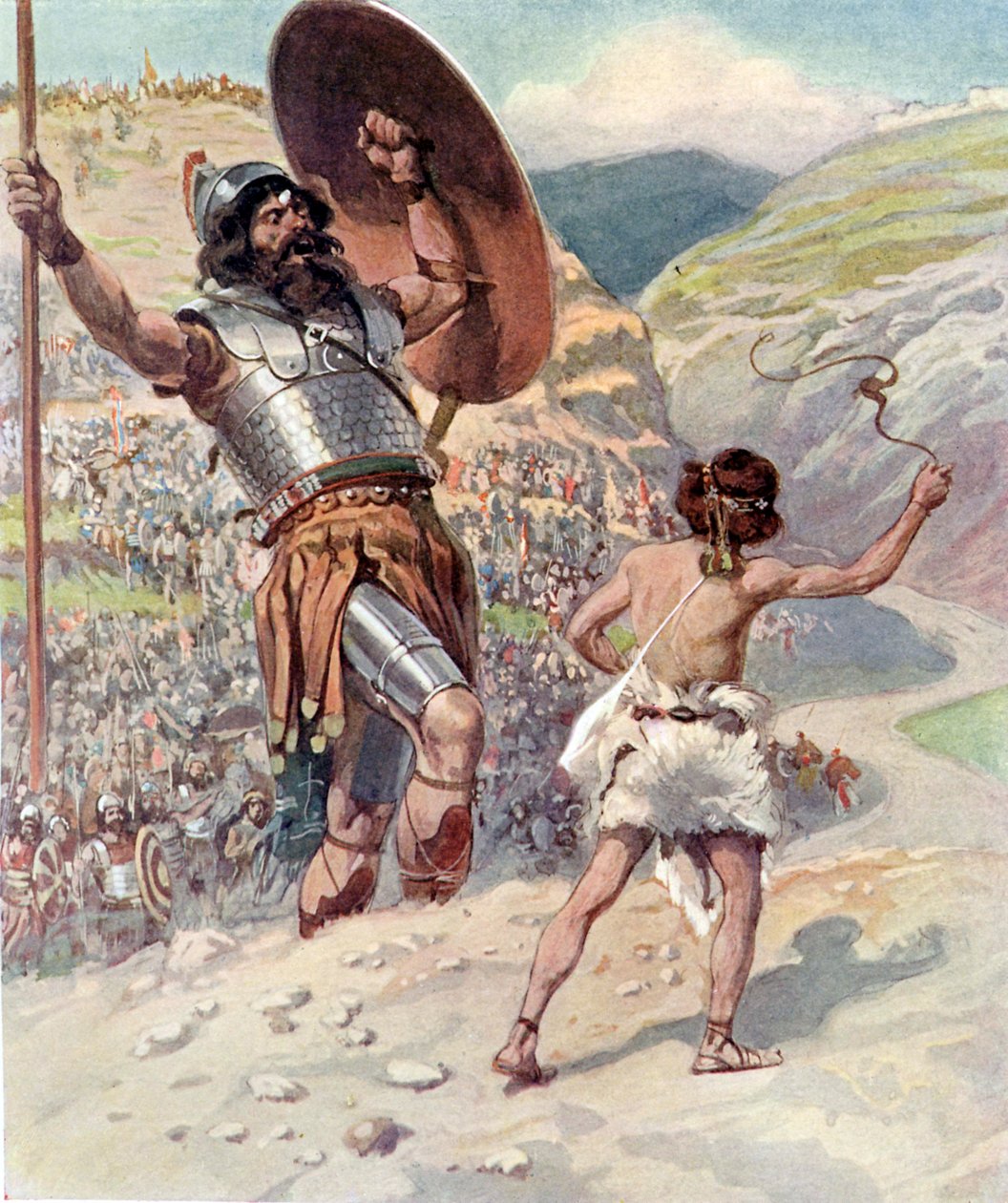 David lance la pierre par J. James Tissot - James Jacques Joseph after Tissot