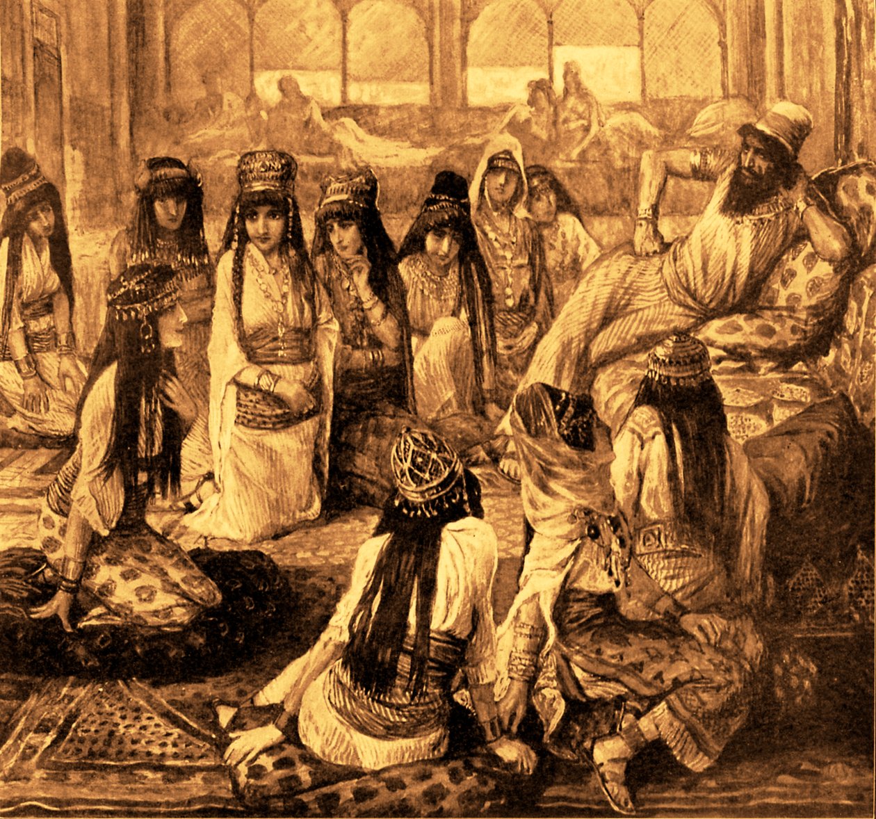 Salomon et son harem - Bible (Livre des Rois) - James Jacques Joseph after Tissot