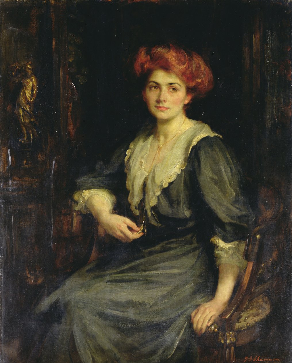 Miss Chloe Preston, vers 1909 (huile sur toile) - James Jebusa Shannon