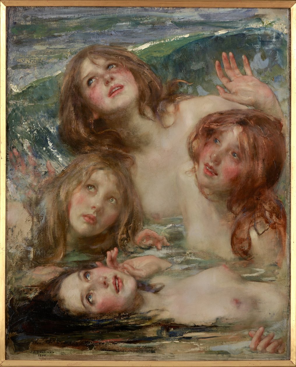 Sirènes (huile sur toile) - James Jebusa Shannon