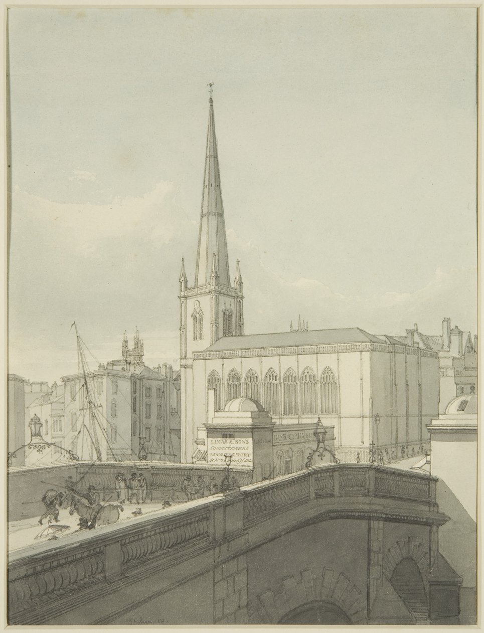 Église St Nicholas et partie du pont de Bristol - James Johnson